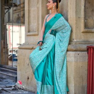 Rajtex Kobe Dark Turquoise Sarees